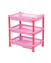 Hitech Sales Plastic 3-Tier Multipurpose Storage Rack Organizer Shelf for Home, Kitchen, and Office (Colour May Vary)