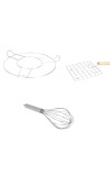 All in One Roasting Kit – Includes Roaster with Wooden Handle, Table Ring, and Egg Beater – Durable, Multipurpose Cooking Set