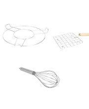 All in One Roasting Kit – Includes Roaster with Wooden Handle, Table Ring, and Egg Beater – Durable, Multipurpose Cooking Set