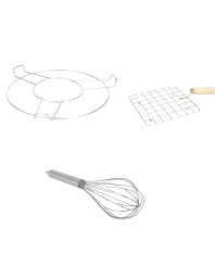All in One Roasting Kit – Includes Roaster with Wooden Handle, Table Ring, and Egg Beater – Durable, Multipurpose Cooking Set