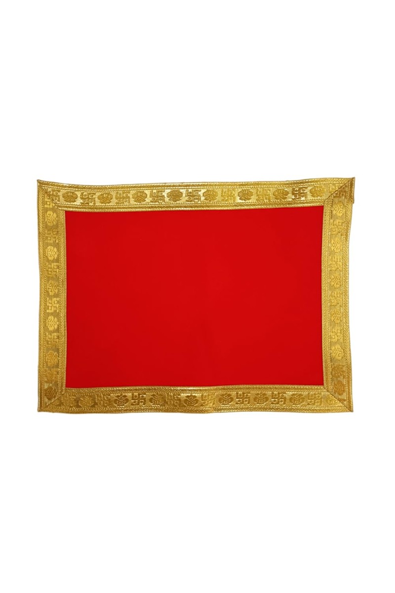 Velvet Pooja Cloth | Bhakti Lehar, Plain Altar Cloth for God Idols, Home Mandir, Temple and Pooja Ghar (16X12)