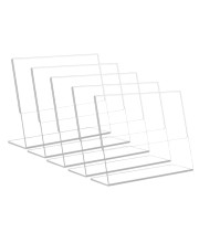 HiTechMart Acrylic Stand Holder for QR Code, Photos, Sign Display – Waterproof & Easy to Wipe, Clear Double-Sided Tabletop Frame for Office, Restaurant, Event,Home Use (4x6) (5)