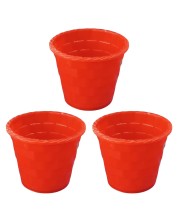 HiTechMart Small Flower Pots (5''H x 6''W) – Decorative Planters for Indoor & Outdoor Plants, Succulents, and Herbs (3)