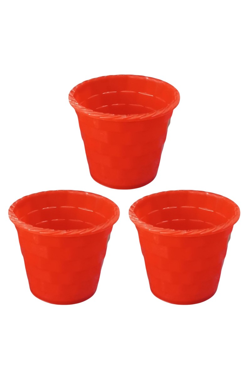 HiTechMart Small Flower Pots (5''H x 6''W) – Decorative Planters for Indoor & Outdoor Plants, Succulents, and Herbs (3)