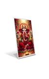 Car Desk/Table Top Lord Ganesha Acrylic L-Style Photo Stand - 2.5x3.5 Inches, Compact And Stylish Spiritual Display (F6657)