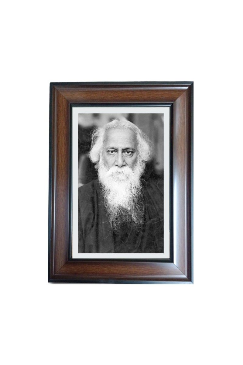 Hi Tech Sales Rabindra Nath Tagore Polystyrene Photo Frame for Wall Decor Home, Office, and Temple - Printed Photo, Pack of 1