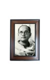 Hi Tech Sales Subhas Chandra Bose Polystyrene Photo Frame for Wall Decor Home, Office, and Temple - Printed Photo, Pack of 1