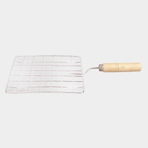 Stainless Steel Wire Roaster with Wooden Handle, 1 9CM*19CM (Pack of 1)