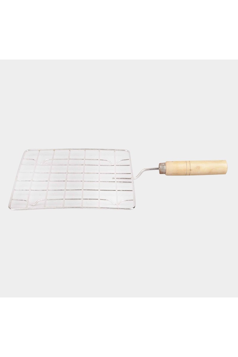 Stainless Steel Wire Roaster with Wooden Handle, 1 9CM*19CM (Pack of 1)