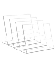 HiTechMart Acrylic Stand Holder for QR Code, Photos, Sign Display – Waterproof & Easy to Wipe, Clear Double-Sided Tabletop Frame for Office, Restaurant, Event,Home Use (4x6) (4)