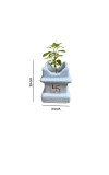 HI TECH Sales Sacred Tulsi Plant in White Ceramic Tulsi Vrindavan Pot with Swastik Symbol – Ideal for Home Mandir, Pooja Decor & Gifting