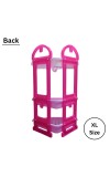 HiTechMart Plastic 3-Tier Corner Shelf Stand for Kitchen, Bathroom, and Home Storage | Multipurpose Space-Saving Organizer