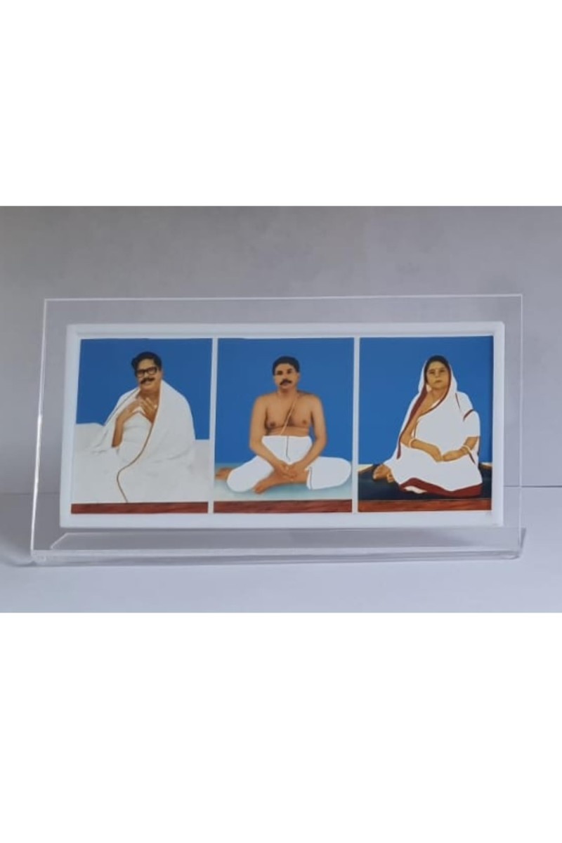 Anukul Chandra Thakur with Borda and Boroma – 3-in-1 Acrylic Photo Frame for Tabletop, Home Decor, Living Room, Spiritual Gift Item