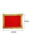 Velvet Pooja Cloth | Bhakti Lehar, Plain Altar Cloth for God Idols, Home Mandir, Temple and Pooja Ghar (16X12)