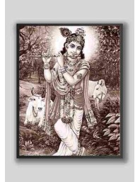 Hi Tech Sales Sri Krishna wood laminater Photo for wall hanging/gift/temple/puja room/home decor