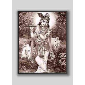 Hi Tech Sales Sri Krishna wood laminater Photo for wall hanging/gift/temple/puja room/home decor