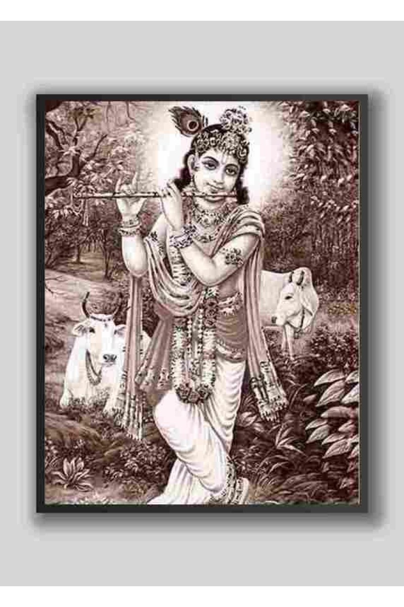 Hi Tech Sales Sri Krishna wood laminater Photo for wall hanging/gift/temple/puja room/home decor