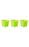 HiTechMart Small Flower Pots (5 H x 6 W) - Decorative Planters for Indoor & Outdoor Use - Perfect for Succulents, Herbs, and Small Plants (Green)