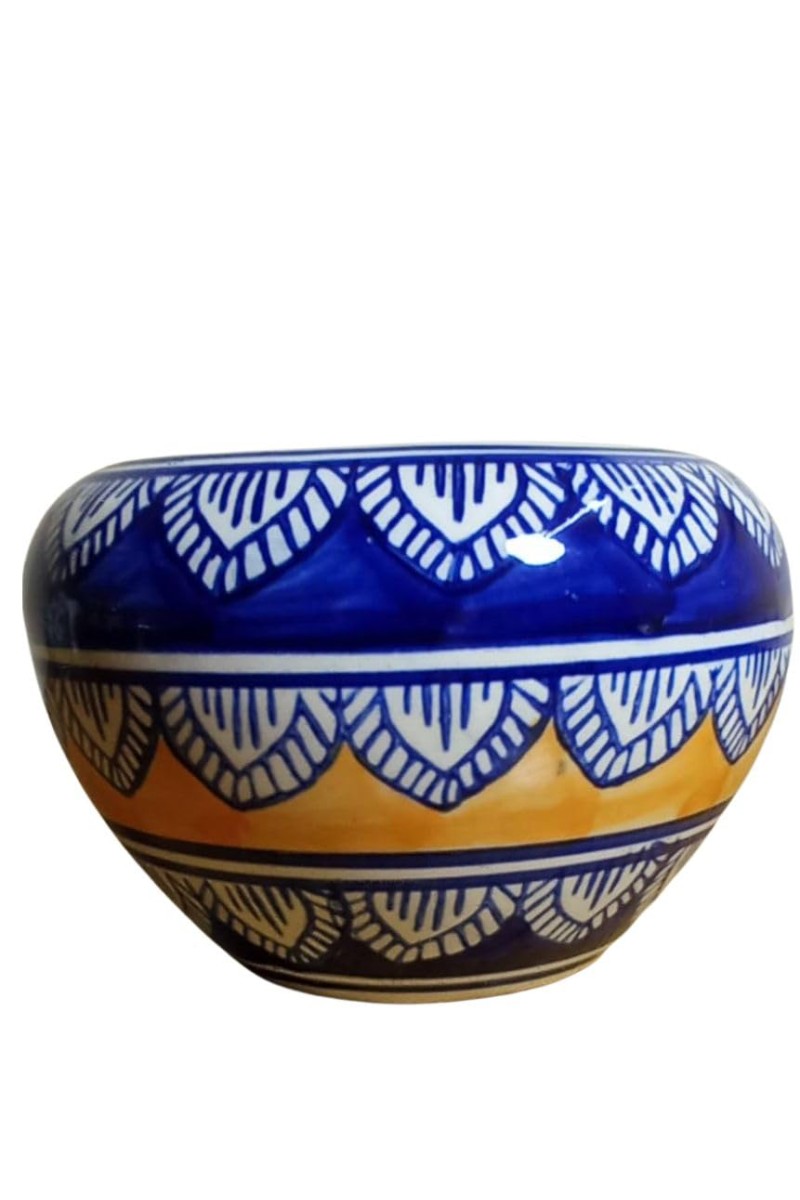 Plant Pot – Modern Ceramic Planter with Drainage Hole & Saucer – Indoor Flower Pot for Houseplants, Succulents, Herbs – Stylish Minimalist Home & Office Décor (Yllow, Medium)