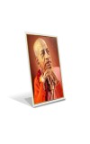 Car Desk/Table Top Bhaktivedanta Swami Prabhupada Acrylic L-Style Photo Stand - 2.5x3.5 Inches, Compact And Stylish Spiritual Display (F6696)