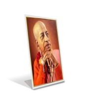 Car Desk/Table Top Bhaktivedanta Swami Prabhupada Acrylic L-Style Photo Stand - 5x7 Inches, Compact And Stylish Spiritual Display (F6696)