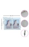 Hitech Sales White Dual Picture Photo Frame with Floral Design | Tabletop Decorative Frame for Home & Office Décor (White, 4.5 x 6.5)