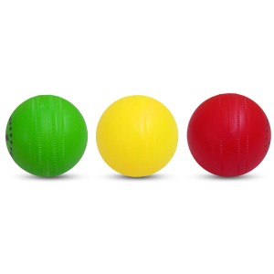 Hi Tech Sales Multicolor Plastic Cricket Balls | Lightweight and Durable Practice Balls for Kids and Adults | Indoor & Outdoor Play (Yellow, Red, Green) (Medium, 6, Count)