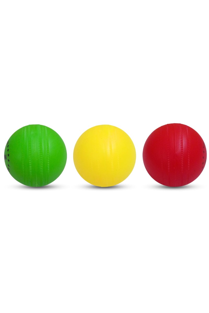 Hi Tech Sales Multicolor Plastic Cricket Balls | Lightweight and Durable Practice Balls for Kids and Adults | Indoor & Outdoor Play (Yellow, Red, Green) (Medium, 12, Count)
