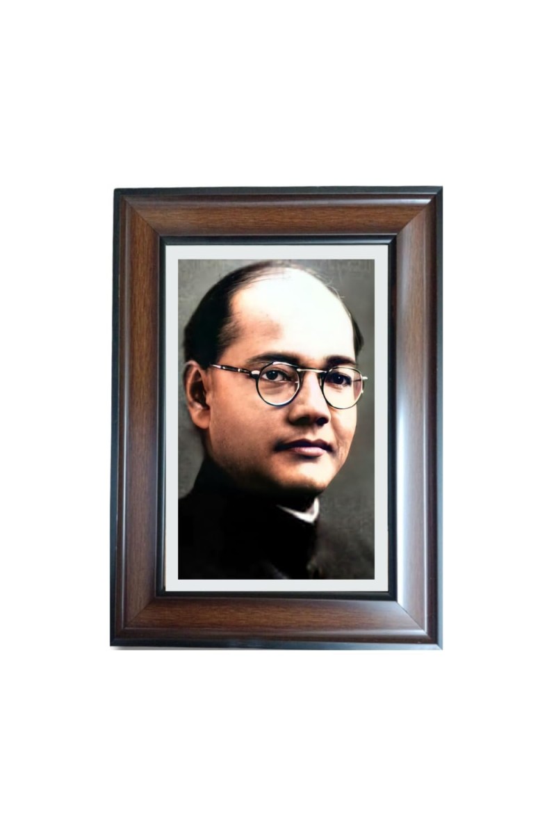 Hi Tech Sales Netaji Subhas Chandra Bose Polystyrene Photo Frame for Wall Decor Home, Office, and Temple - Printed Photo, Pack of 1
