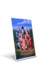 Car Desk/Table Top Shiva Pariwar Acrylic L-Style Photo Stand - 2.5x3.5 Inches, Compact And Stylish Spiritual Display (F6659)