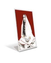 Car Desk/Table Top Shree Sarada Maa Acrylic L-Style Photo Stand - 2.5x3.5 Inches, Compact And Stylish Spiritual Display (F6697)