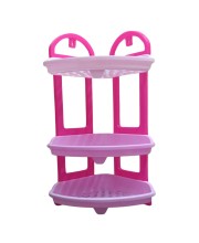 HiTechMart Plastic 3-Tier Corner Shelf Stand for Kitchen, Bathroom, and Home Storage | Multipurpose Space-Saving Organizer