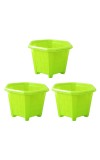 HiTechMart Small Flower Pots (5 H x 6 W) - Decorative Planters for Indoor & Outdoor Use - Perfect for Succulents, Herbs, and Small Plants (Green)