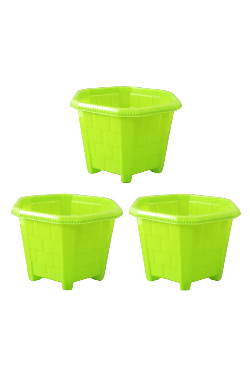 HiTechMart Small Flower Pots (5 H x 6 W) - Decorative Planters for Indoor & Outdoor Use - Perfect for Succulents, Herbs, and Small Plants (Green)