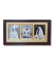 HiTechMart Swami Vivekananda & Ramakrishna Paramhansa & Sarada maa photo frame || Three pictures in one Frame || Laminated photo frame for wall, living room, gifts (Wood Base and Front Laminated)