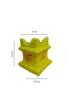 Hi Tech Sales Ceramic Tulsi Mandir | Traditional Planter Pot with Om & Swastik Symbols | Sacred Hindu Tulsi Planter for Home & Temple Use (Yellow)