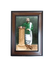 Hi Tech Sales Sri Ramakrishna Paramahamsa Polystyrene Photo Frame for Wall Decor Home, Office, and Temple (Wallmount, Brown, Printed Photo, Pack of 1) (12 x 16)