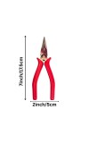 Long Nose Pliers – Precision Needle Nose Plier with Red Grip for DIY, Craft, Electrical & Repair Work