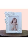 Hitech Sales Decorative Tabletop Photo Frame for Home Decor | White Floral Design Frame (5x7 Inch) | Elegant Picture Frame for Wedding, Anniversary, Birthday Gift