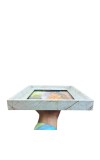 Marble Design Photo Frame – Modern Wall & Tabletop Picture Frame with Glass Front and MDF Back (Empty Frame) (Marble White)