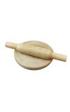 Traditional Indian Kitchen Toy| Mini Wooden Chakla Belan Toy Set – Rolling Board and Pin for Kids Pretend Play | 11.5 cm Board & 16.5 cm Rolling Pin