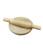 Traditional Indian Kitchen Toy| Mini Wooden Chakla Belan Toy Set – Rolling Board and Pin for Kids Pretend Play | 11.5 cm Board & 16.5 cm Rolling Pin