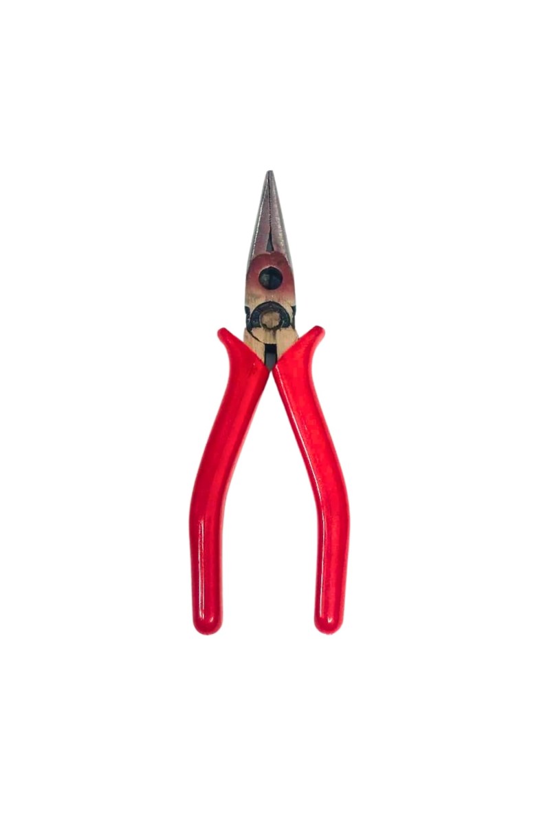 Long Nose Pliers – Precision Needle Nose Plier with Red Grip for DIY, Craft, Electrical & Repair Work