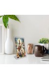 Car Desk/Table Top Maa Sraswati Acrylic L-Style Photo Stand - 5x7 Inches, Compact And Stylish Spiritual Display (F6731)