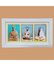 Hi tech Sales Swami Vivekananda & Ramkrishna Paramahansa & Sarada Maa photo frame | synthetic photo Frame with Glass | For wall, living room, gifts, pooja (Multicolor)