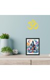 Hitech Sales Lord Shiv ji, Bholenath Polystyrene Photo Frame for Pooja Room, Temple Decor, Home Decoration and Gifting (Wall and Tabletop, Rectangular, Printed Photo, 7.12 x 9.12 inches Frame, Black)