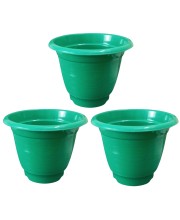 Medium Flower Pots (7''H x 10.5''W) – Decorative Planters with Drainage for Indoor & Outdoor Plants, Succulents, and Herbs (3)