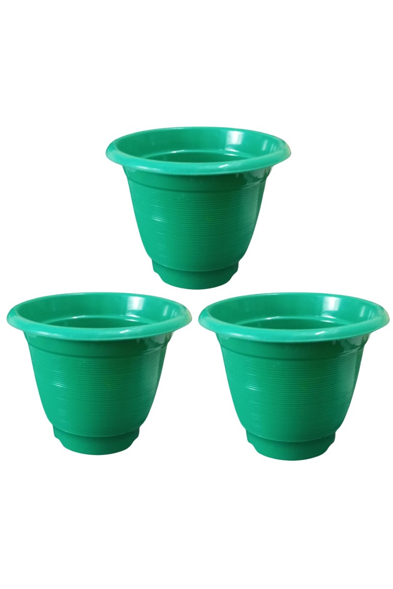 Medium Flower Pots (7''H x 10.5''W) – Decorative Planters with Drainage for Indoor & Outdoor Plants, Succulents, and Herbs (3)