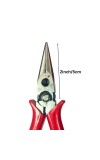 Long Nose Pliers – Precision Needle Nose Plier with Red Grip for DIY, Craft, Electrical & Repair Work