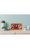 Paramahansa Yogonanada Photo Frame - 8x14 Inch Brown Wooden Frame | Hindu Gods Wall Decor For Home & Office